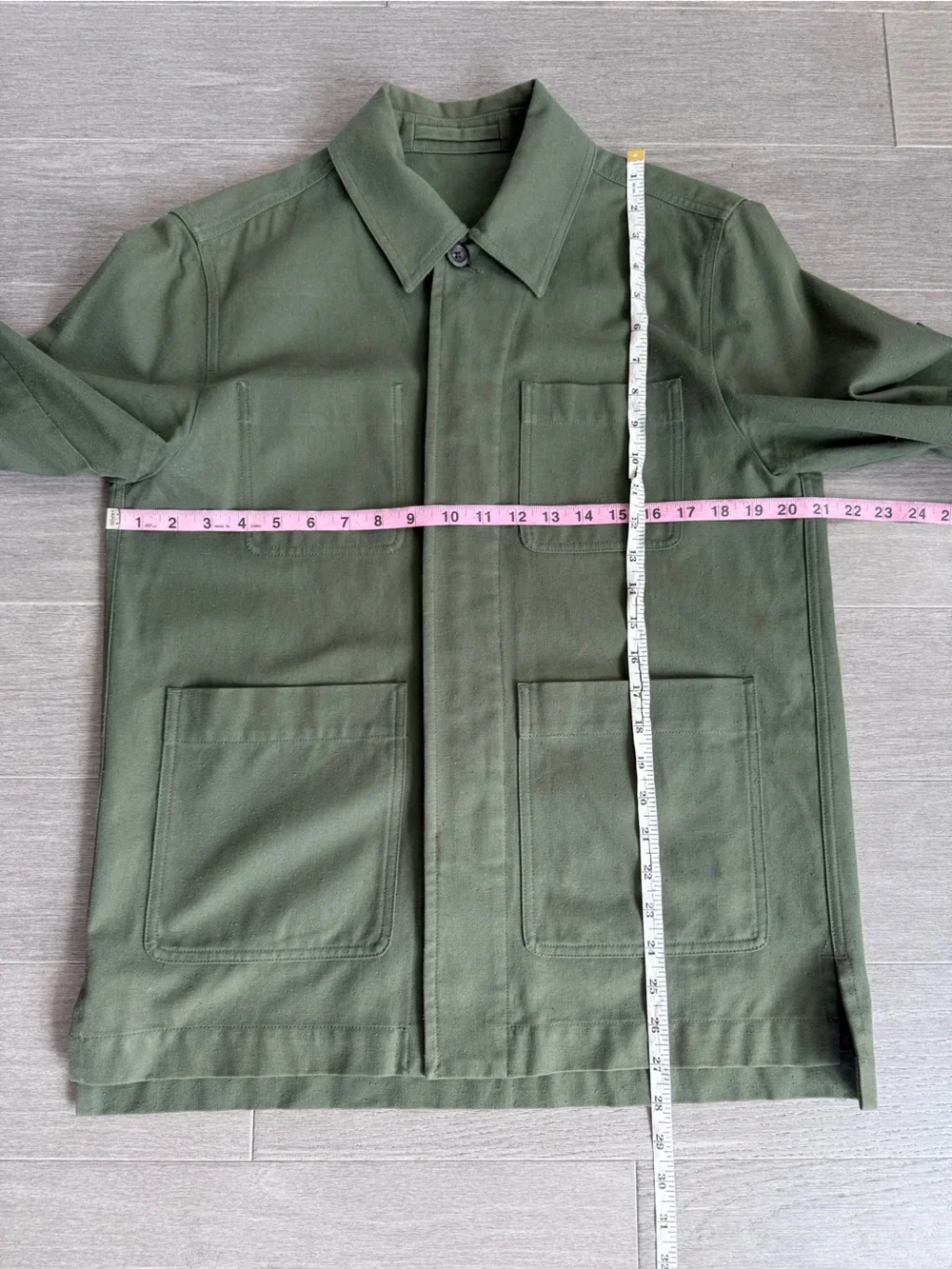 MR P. Cotton Field Jacket Olive Green Military Utility Textured Work Men’s S
